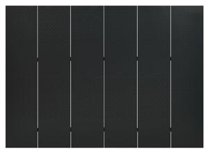 Rumsavdelare 6 paneler svart 240x180 cm stål