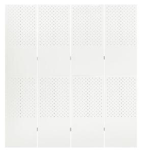 Rumsavdelare 4 paneler vit 160x180 cm stål
