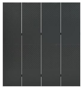 Rumsavdelare 4 paneler antracit 160x180 cm stål