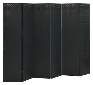 Rumsavdelare 6 paneler svart 240x180 cm stål