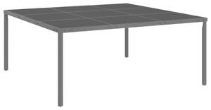 Matbord för trädgården antracit 170x170x72 cm stål och glas