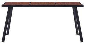 Matbord mörkt trä och svart 160x80x75 cm MDF