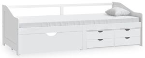 Dagbädd 3-sits med lådor vit massiv furu 90x200 cm