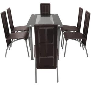 Matbord och stolar 7 delar bruna