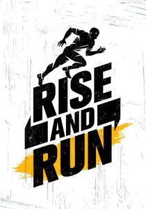 Illustration Rise And Run. Marathon Sport Event, subtropica