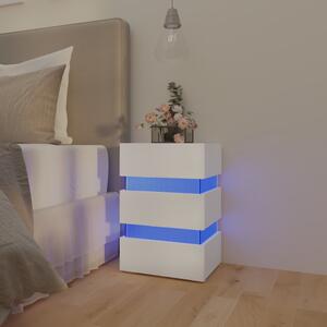 Sängskåp LED vit 45x35x67 cm spånskiva