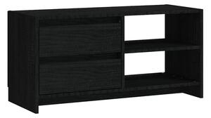 TV-bänk svart 80x31x39 cm massiv furu - Svart