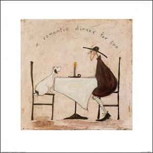 Konsttryck Sam Toft - A Romantic Dinner For Two, Sam Toft, (40 x 40 cm)