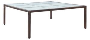 Trädgårdsbord brun 200x200x74 cm konstrotting - Brun