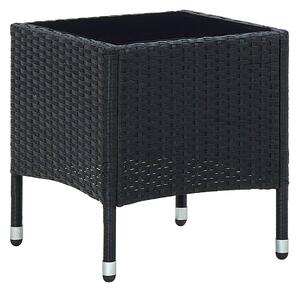 Trädgårdsbord svart 40x40x45 cm konstrotting - Svart
