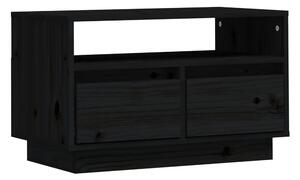 Tv-bänk svart 60x35x37 cm massiv furu - Svart