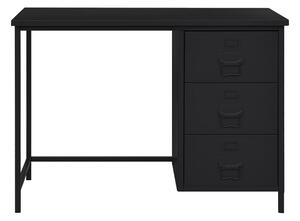 Skrivbord med lådor industriell svart 105x52x75 cm stål - Svart