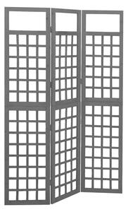 Rumsavdelare/Spaljé 3 paneler massiv gran svart 121x180 cm - Svart