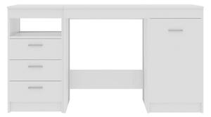 Skrivbord vit högglans 140x50x76 cm spånskiva - Vit