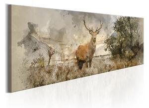 Tavla Watercolour Deer 150x50 - Artgeist sp. z o. o