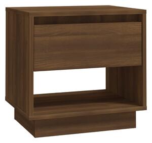 Sängbord brun ek 45x34x44 cm konstruerat trä