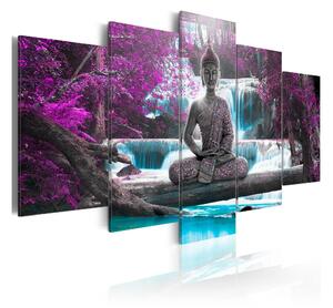 Tavla Waterfall And Buddha 200x100 - Artgeist sp. z o. o