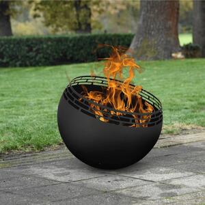 Esschert Design Eldkorg ränder svart