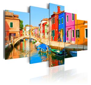 Tavla Waterfront In Rainbow Colors 100x50 - Artgeist sp. z o. o