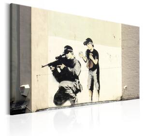 Tavla Sniper and Child by Banksy 120x80 - Artgeist sp. z o. o