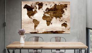 Tavla World Map: The Brown Earth 60x40 - Artgeist sp. z o. o