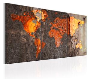 Tavla World Map Rusty World 60x30 - Artgeist sp. z o. o