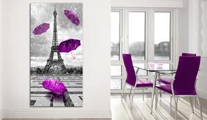 Tavla Paris: Purple Umbrellas 60x120 - Artgeist sp. z o. o