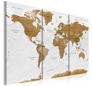 Tavla World Map White Poetry 90x60 - Artgeist sp. z o. o