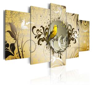 Tavla Yellow Bird Singing 100x50 - Artgeist sp. z o. o