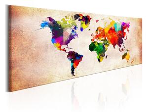 Tavla World Map: Colourful Ramble 120x40 - Artgeist sp. z o. o