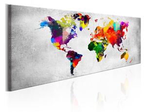 Tavla World Map Coloured Revolution 150x50 - Artgeist sp. z o. o