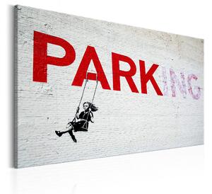 Tavla Parking Girl Swing by Banksy 120x80 - Artgeist sp. z o. o