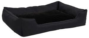Hundbädd svart 85,5x70x23 cm fleece med linnelook