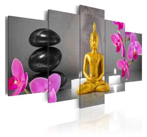 Tavla Zen Golden Buddha 100x50 - Artgeist sp. z o. o