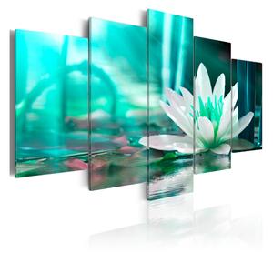Tavla Turquoise Lotus 100x50 - Artgeist sp. z o. o