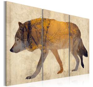 Tavla The Wandering Wolf 90x60 - Artgeist sp. z o. o