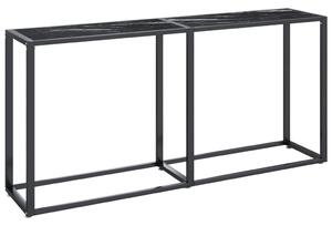 Konsolbord svart marmor 160x35x75,5 cm härdat glas