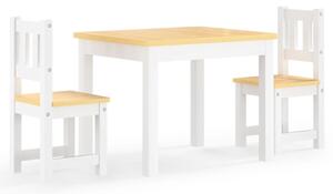 Barnbord och stolar 3 delar vit och beige MDF