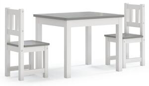 Barnbord och stolar 3 delar vit och grå MDF