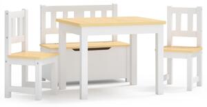 Barnbord och stolar 4 delar vit och beige MDF