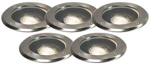 Set med 5 utomhusspotlights rostfritt stål IP65 - Delux