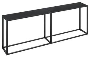Konsolbord svart 220x35x75,5 cm härdat glas