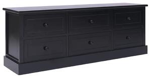 TV-bänk svart 108x30x40 cm massivt kejsarträ