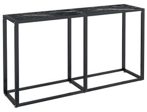 Konsolbord svart marmor 140x35x75,5 cm härdat glas