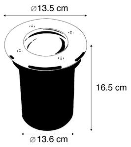 Modernt slipat fläckstål 13,5 cm IP67 - Basic Round