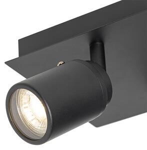 Modern badrumsspot svart fyrkantig 2-ljus IP44 - Ducha