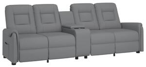 4-sits reclinerfåtölj med mugghållare grå konstläder