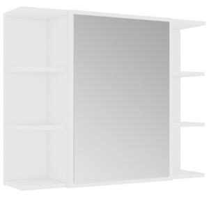 Spegelskåp för badrum vit 80x20,5x64 cm konstruerat trä
