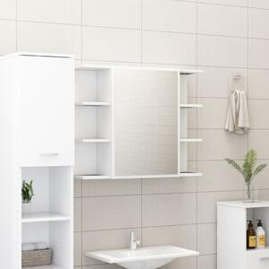 Spegelskåp för badrum vit 80x20,5x64 cm konstruerat trä