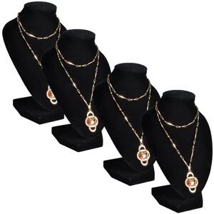 Smyckeshållare 9x8,5x15 cm flanell MDF svart 4-pack
